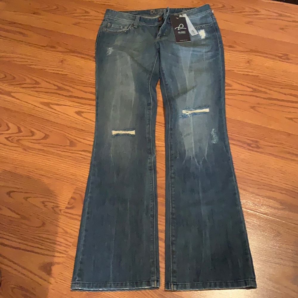 DL1961 Women’s Boot Cut Distressed Blue Jeans